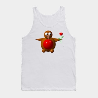 Cute Robin with a Rose Tank Top